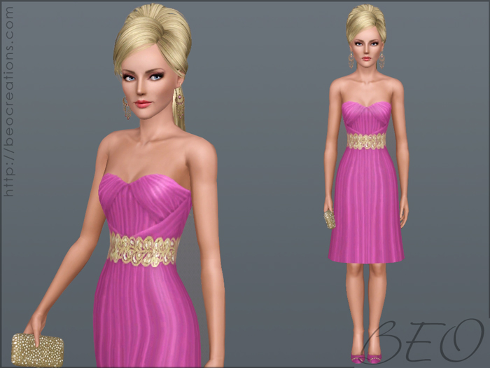 short formal dress 02 for Sims 3 by BEO